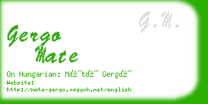 gergo mate business card